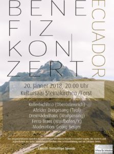 Plakat Benefizkonzert Ecuador 2018